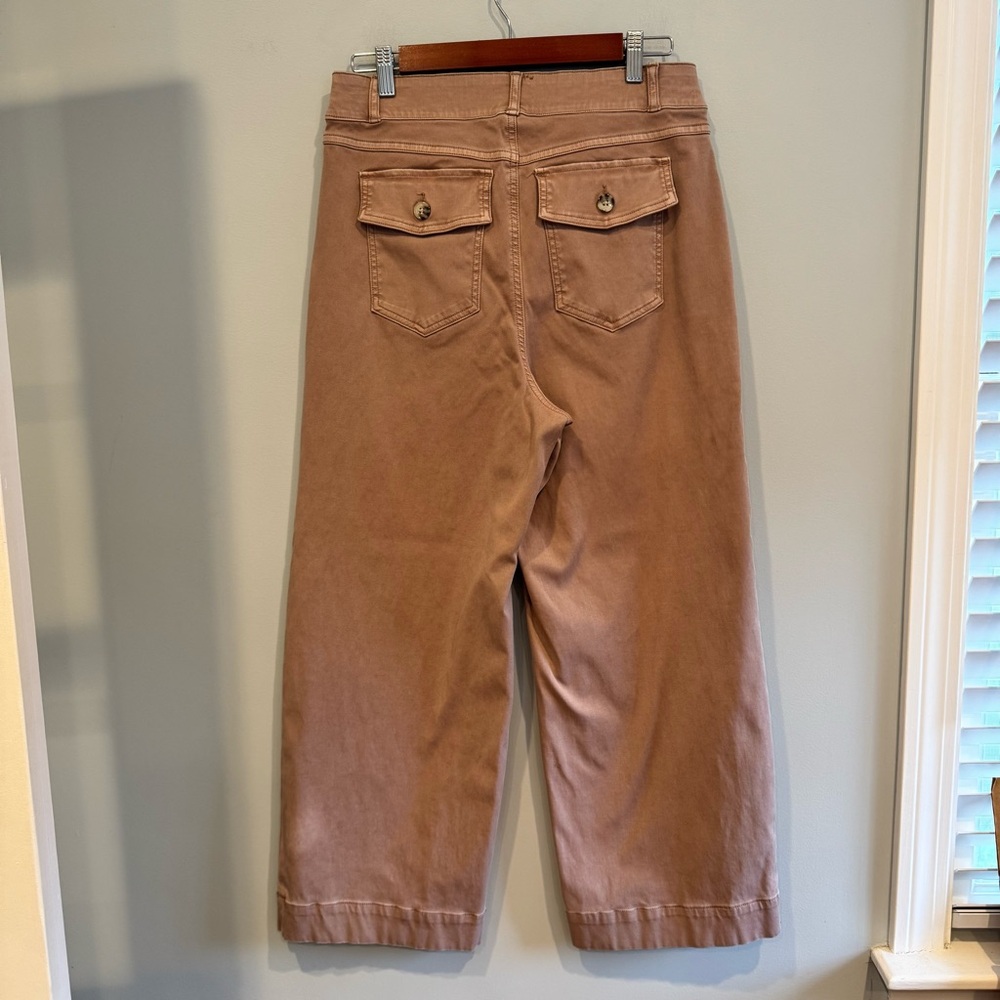 SPANX Women's Twill Cropped Wide Leg Pants Size XL - Picture 3 of 6